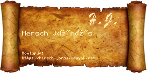 Hersch Jónás névjegykártya