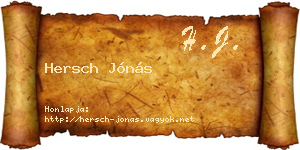 Hersch Jónás névjegykártya